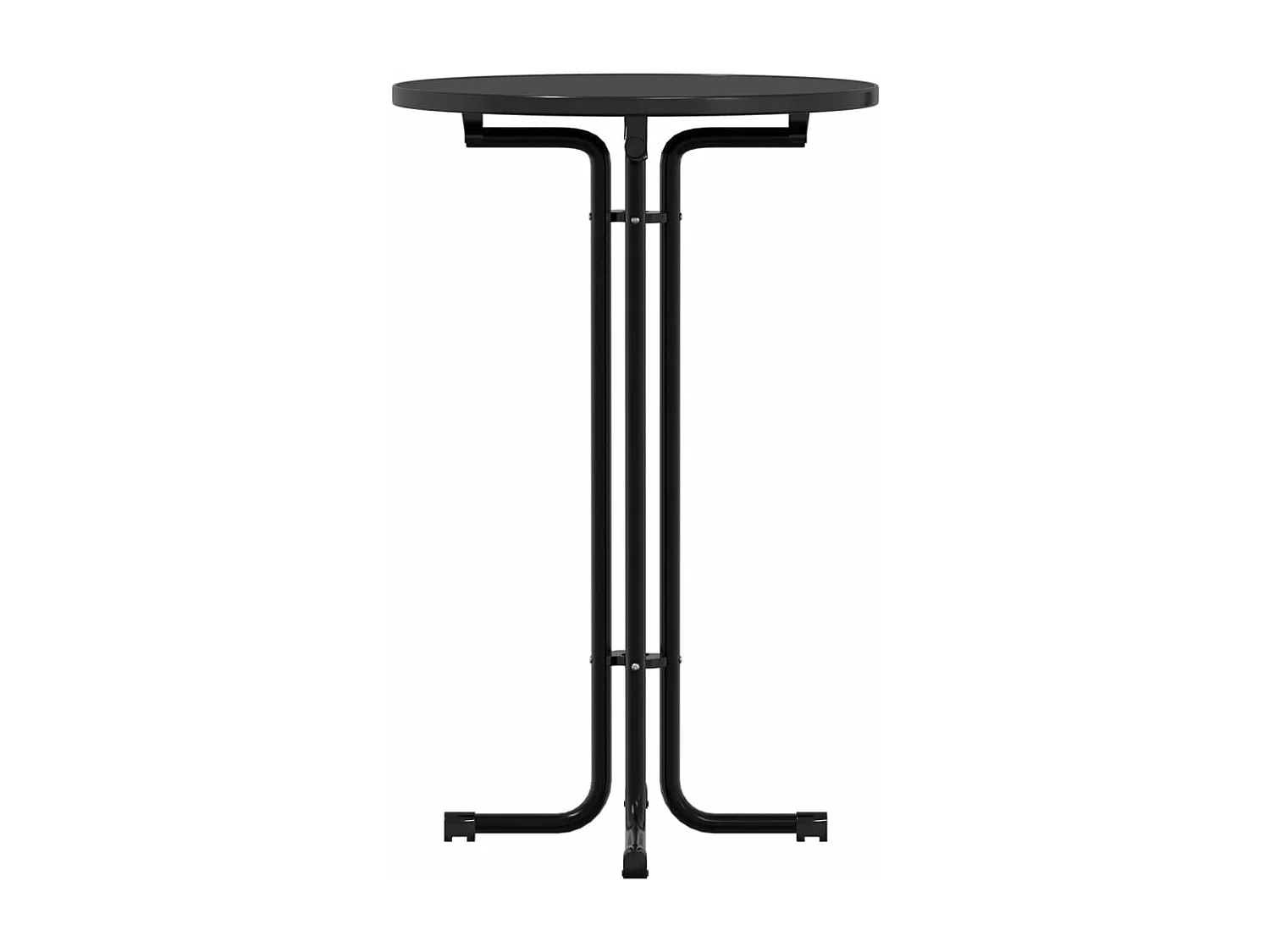 Tavolo da Pranzo Nero Ø70x110 cm Legno Multistrato e Acciaio