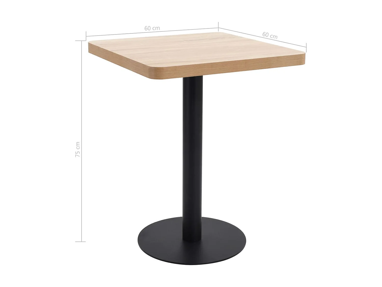 Table de bistro marron clair 60x60 cm MDF