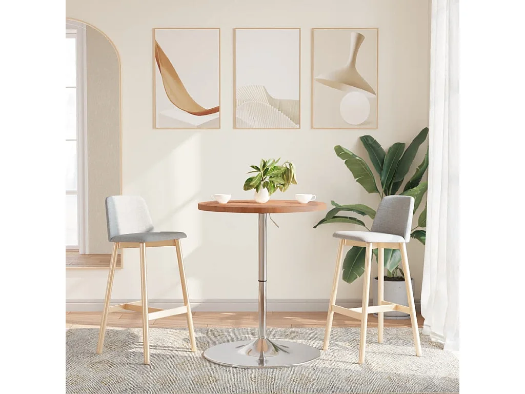 Table de bar Ø60x90,5 cm bois massif de hêtre