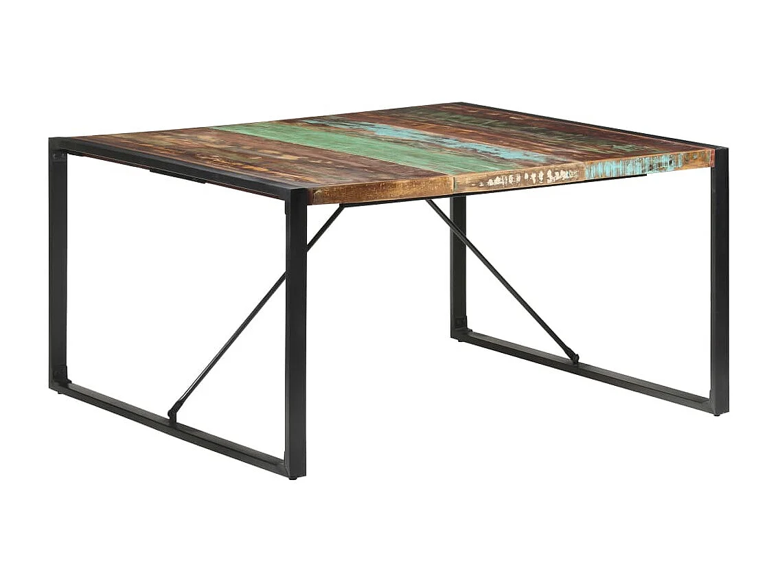 Tavolo da Pranzo 140x140x75 cm in Legno Massello di Recupero