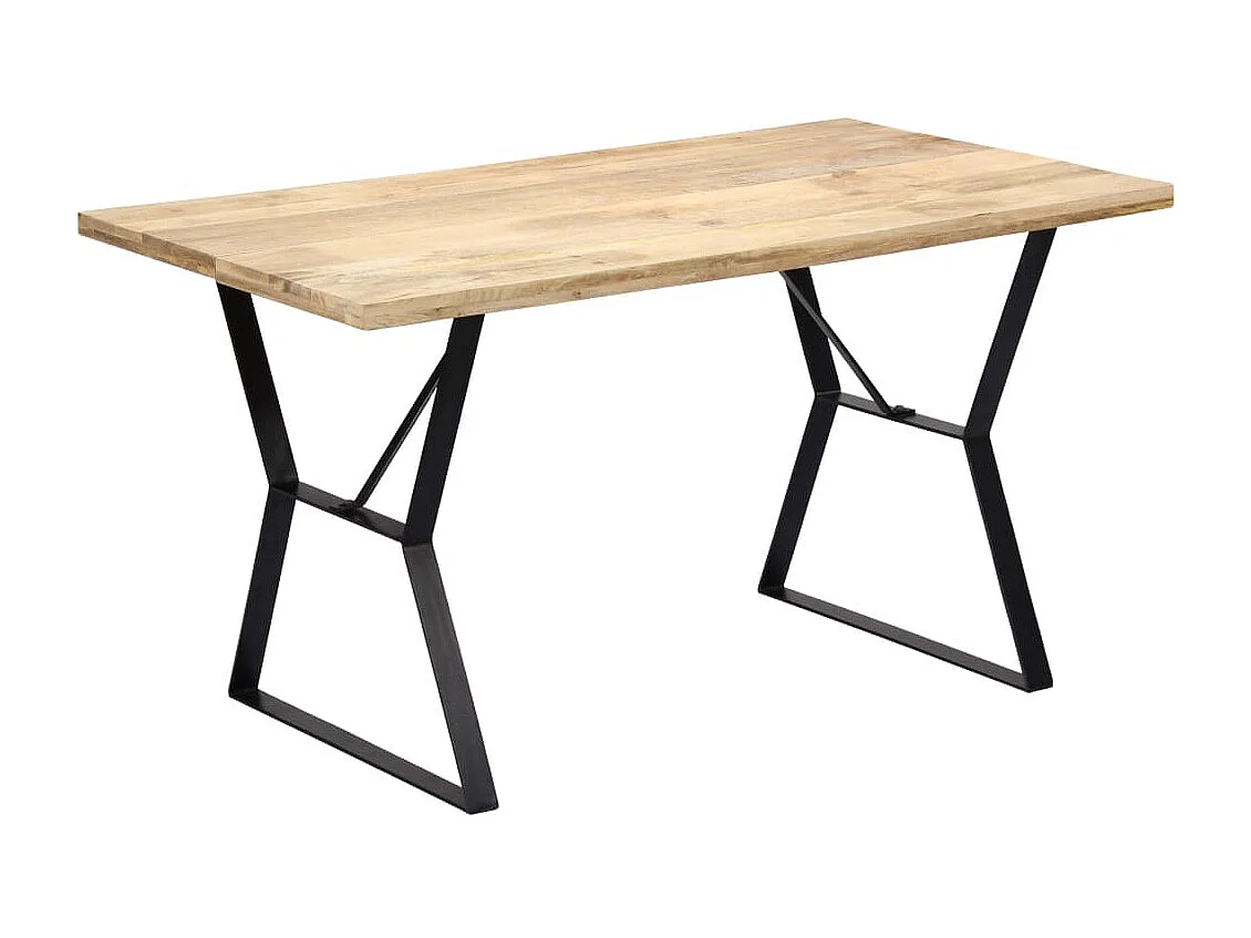 Mesa de comedor de madera maciza de mango 140x80x76 cm