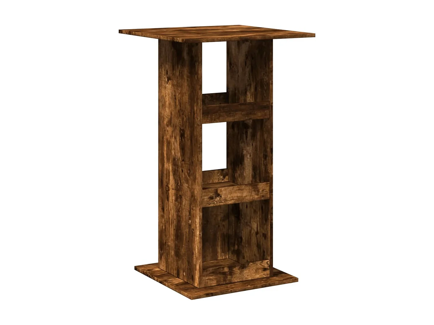 Table de bar avec rangement chêne fumé bois d’ingénierie