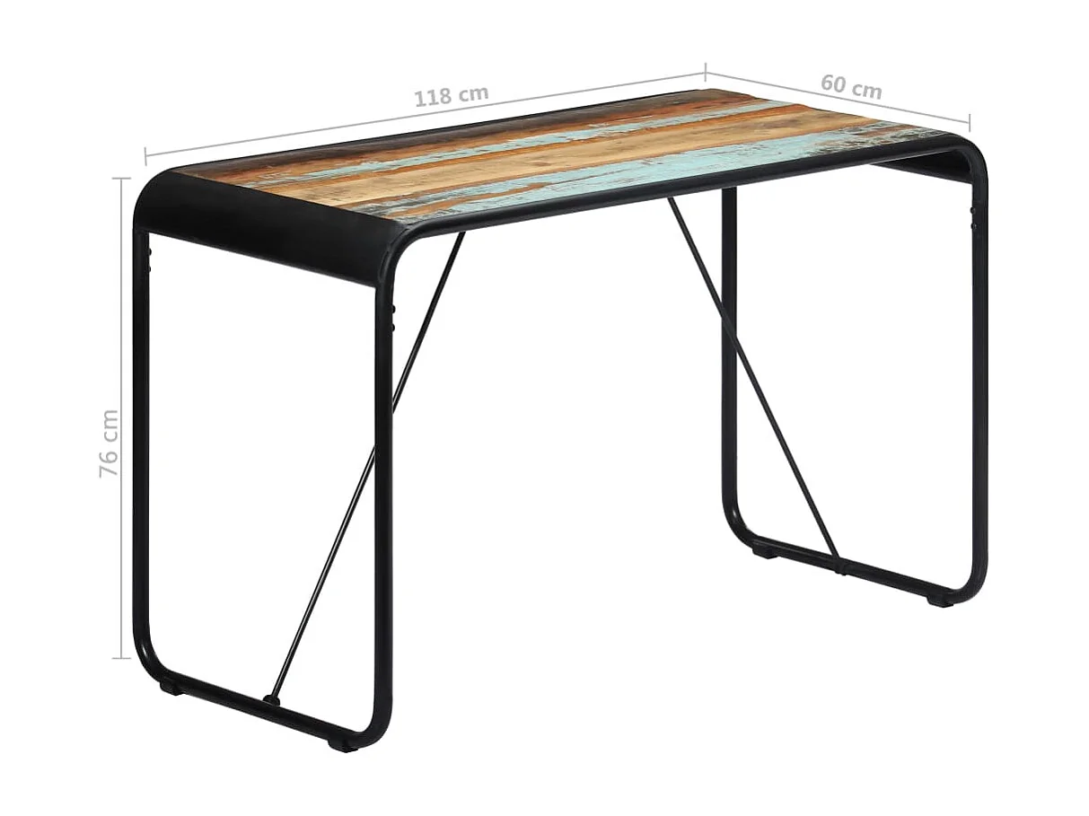 Tavolo da Pranzo 118x60x76 cm in Legno Massello di Recupero