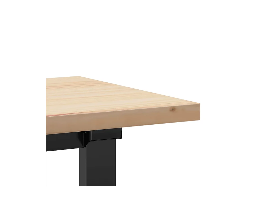 Table basse cadre en O 160x40x45,5 cm bois de pin massif acier