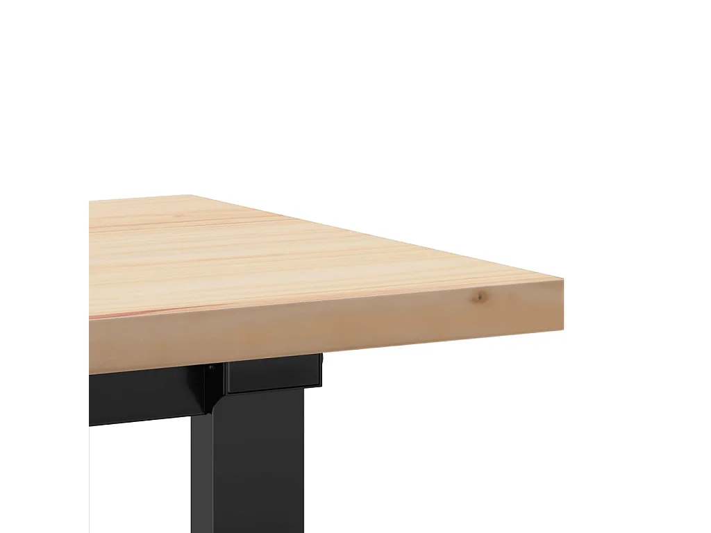 Table basse cadre en O 160x40x45,5 cm bois de pin massif acier