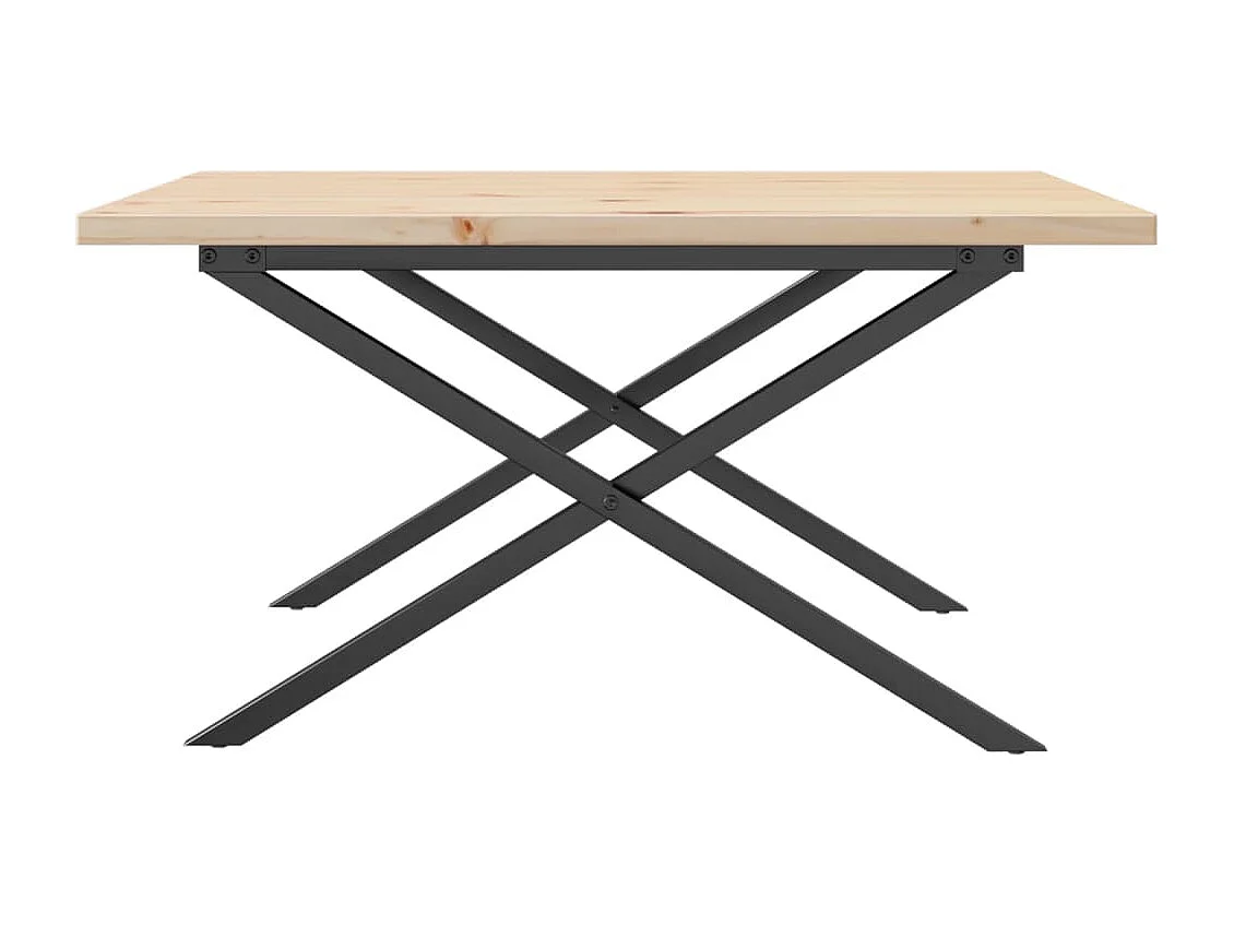 Mesa de centro estrutura em X 90x90x45,5 cm pinho/ferro fundido
