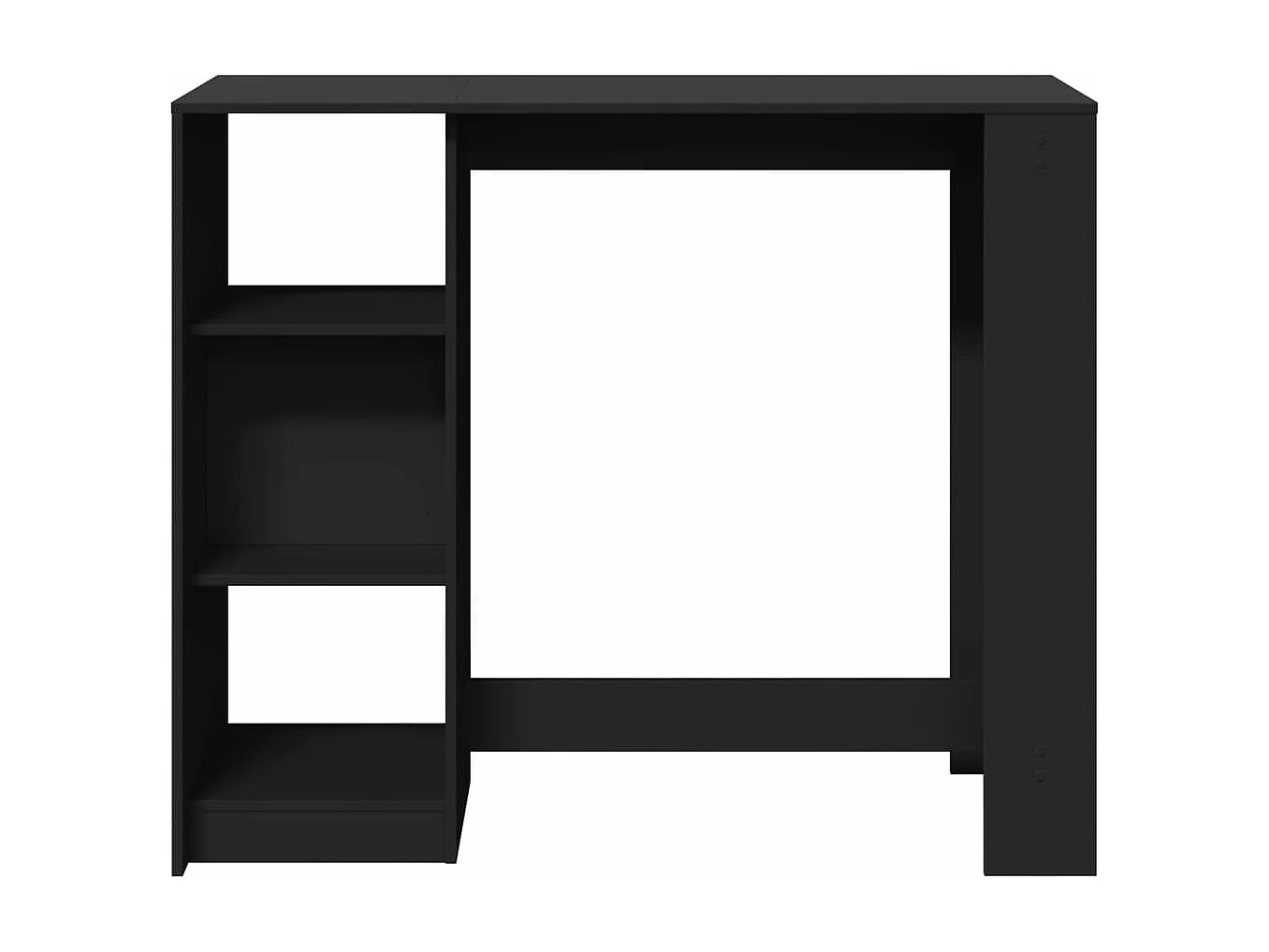 Bartisch mit Regal Schwarz 124x46x103,5 cm Holzwerkstoff