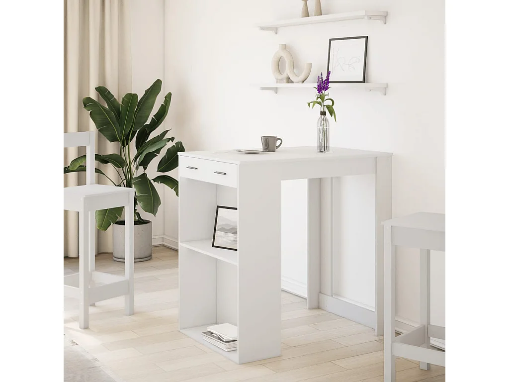 Mesa de bar 102x70x103,5 cm derivados de madeira branco