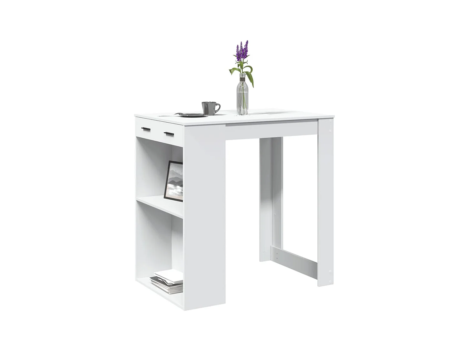 Bartisch Weiß 102x70x103,5 cm Holzwerkstoff