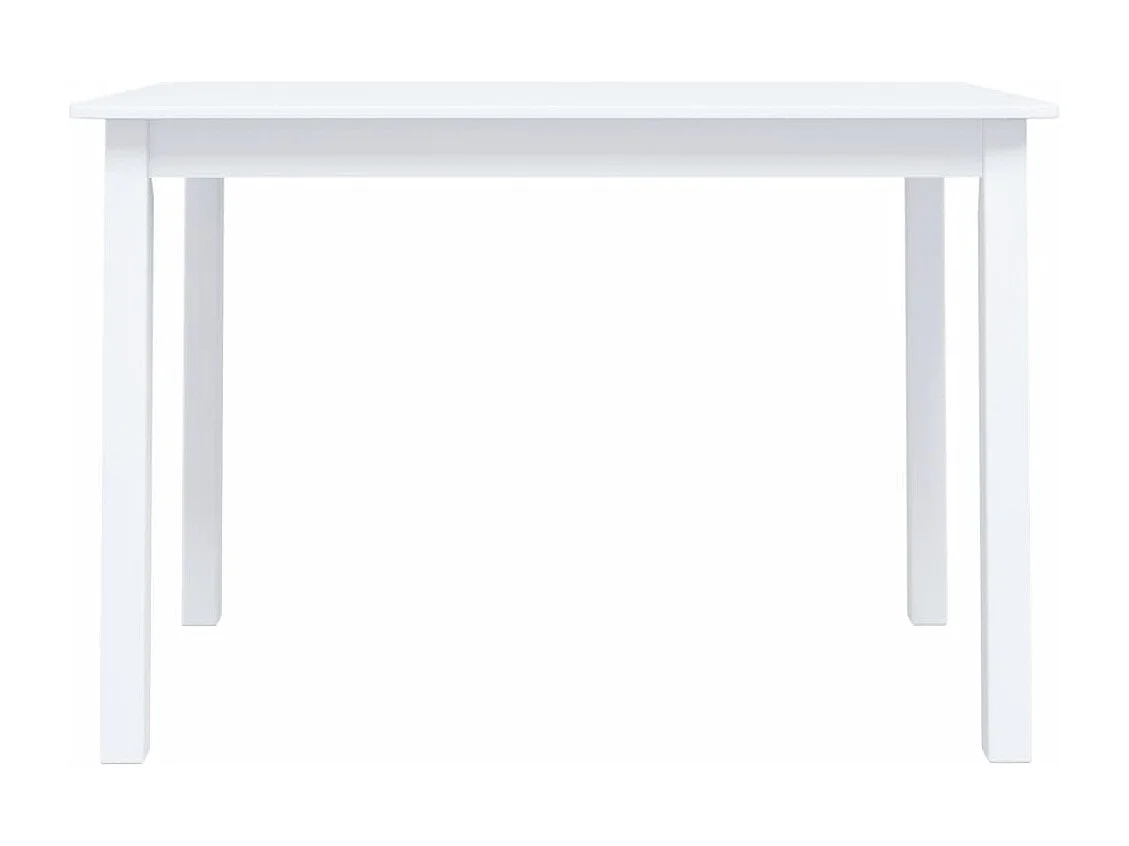 Tavolo da Pranzo Bianco 114x71x75cm in Legno Massello di Hevea