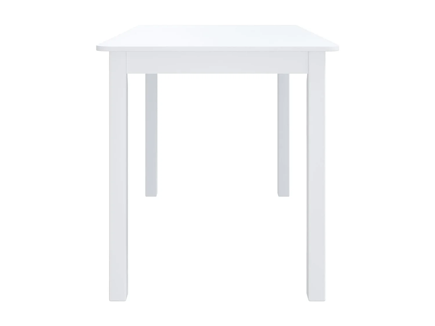 Tavolo da Pranzo Bianco 114x71x75cm in Legno Massello di Hevea