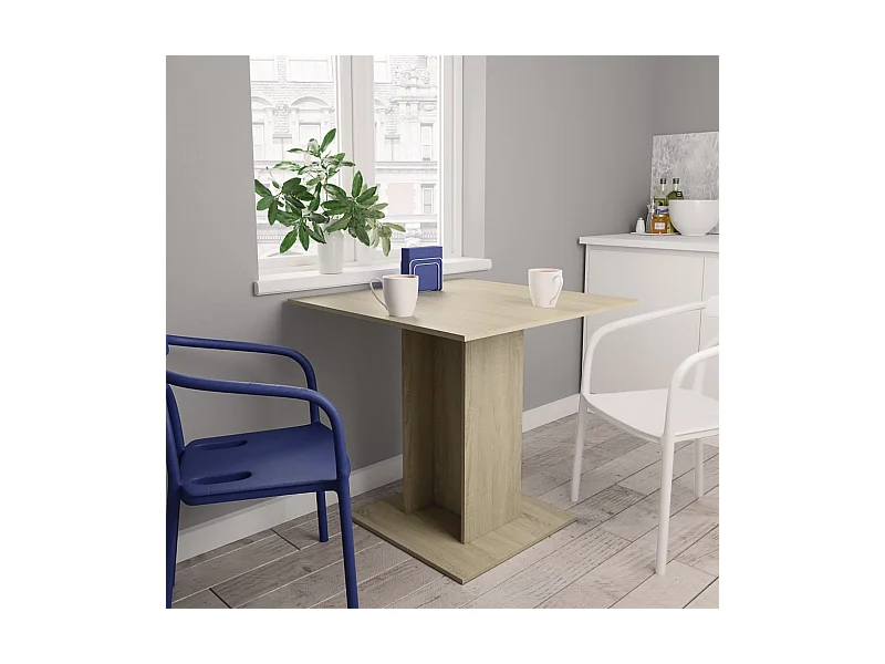 Table à dîner Chêne sonoma 80x80x75 cm Bois d'ingénierie