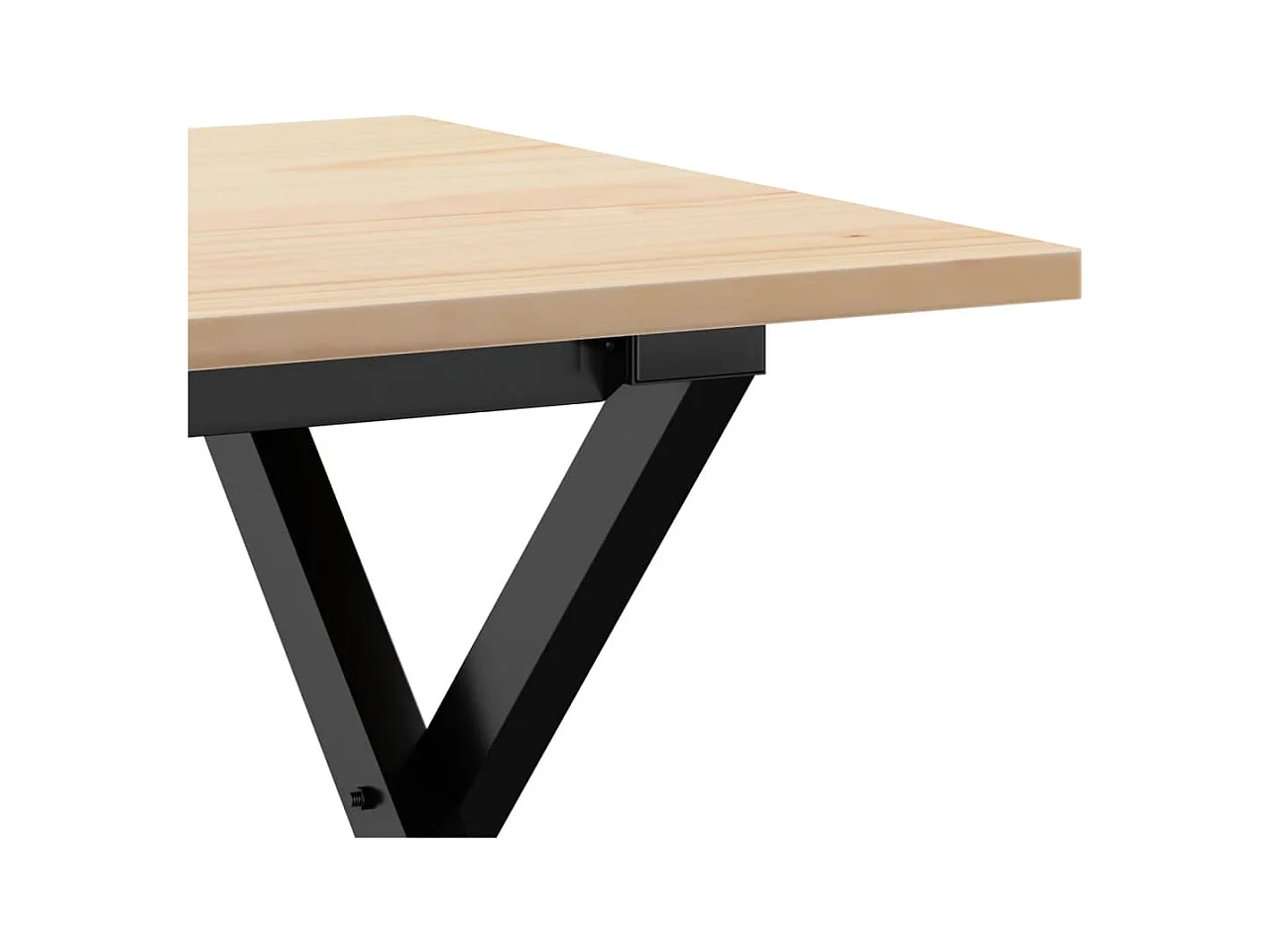 Table basse cadre en X 80x50x40 cm bois de pin massif et acier