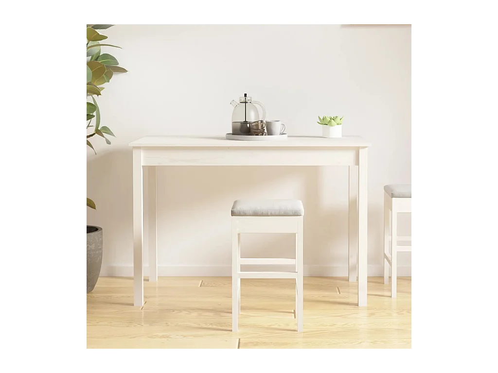 Table à manger Blanc 110x55x75 cm Bois massif de pin