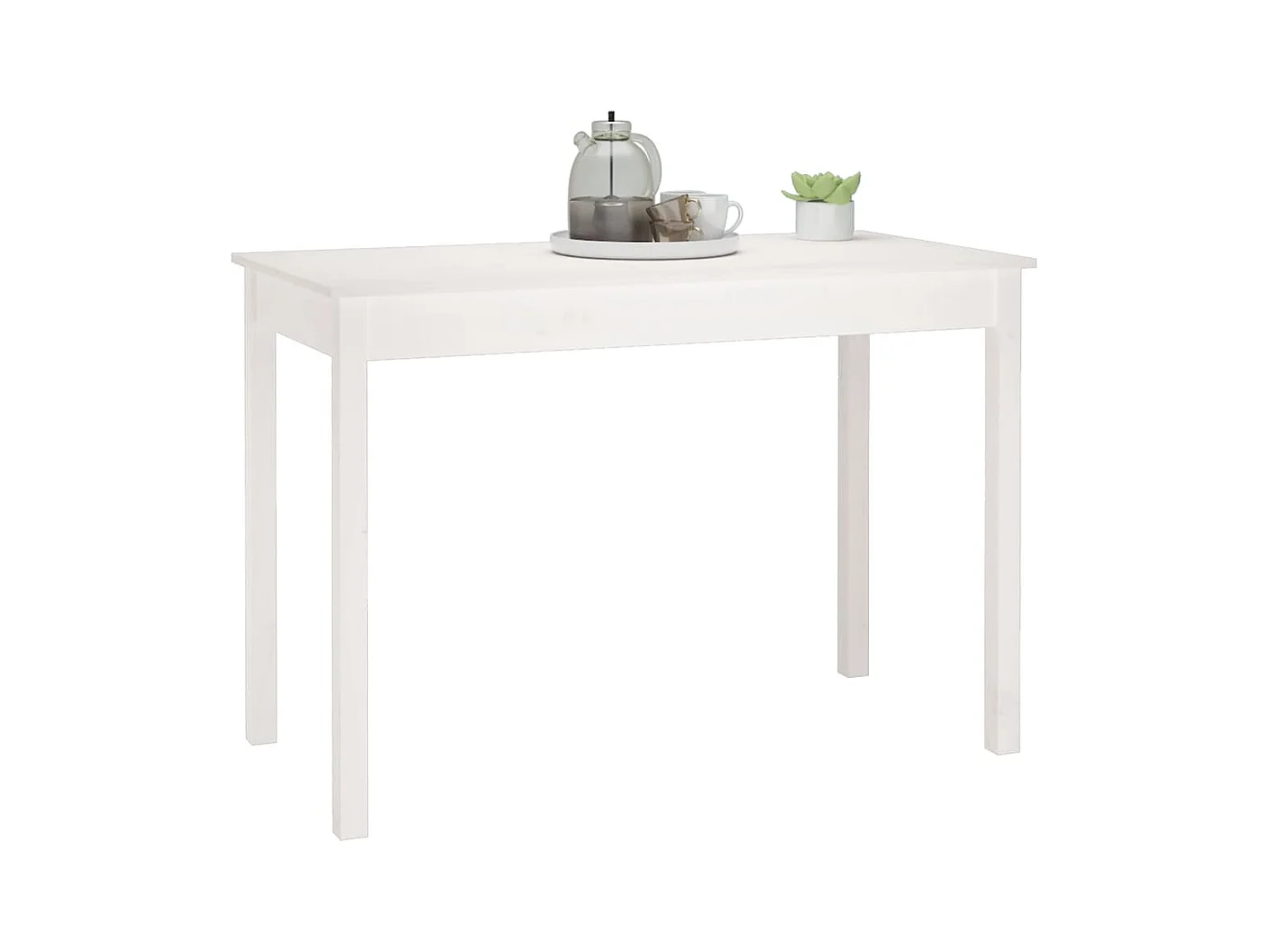 Table à manger Blanc 110x55x75 cm Bois massif de pin