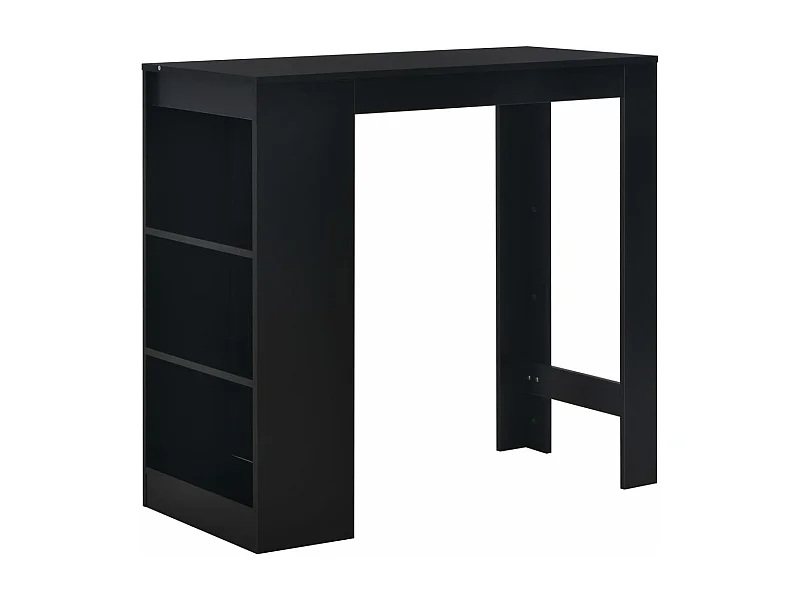 Mesa alta de cocina con estantería negra 110x50x103 cm