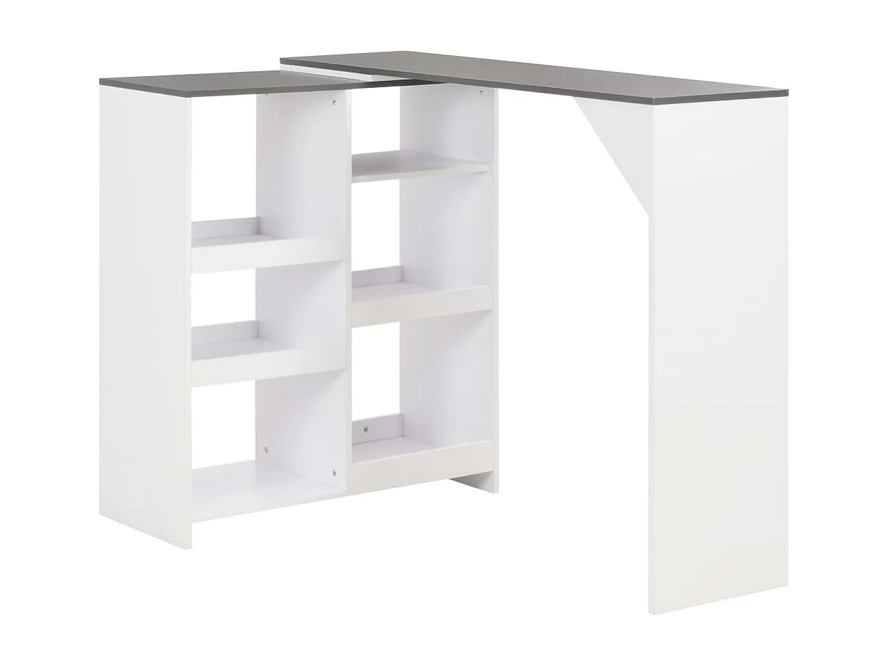 Tavolo da Bar con Scaffale Mobile Bianco 138x39x110 cm