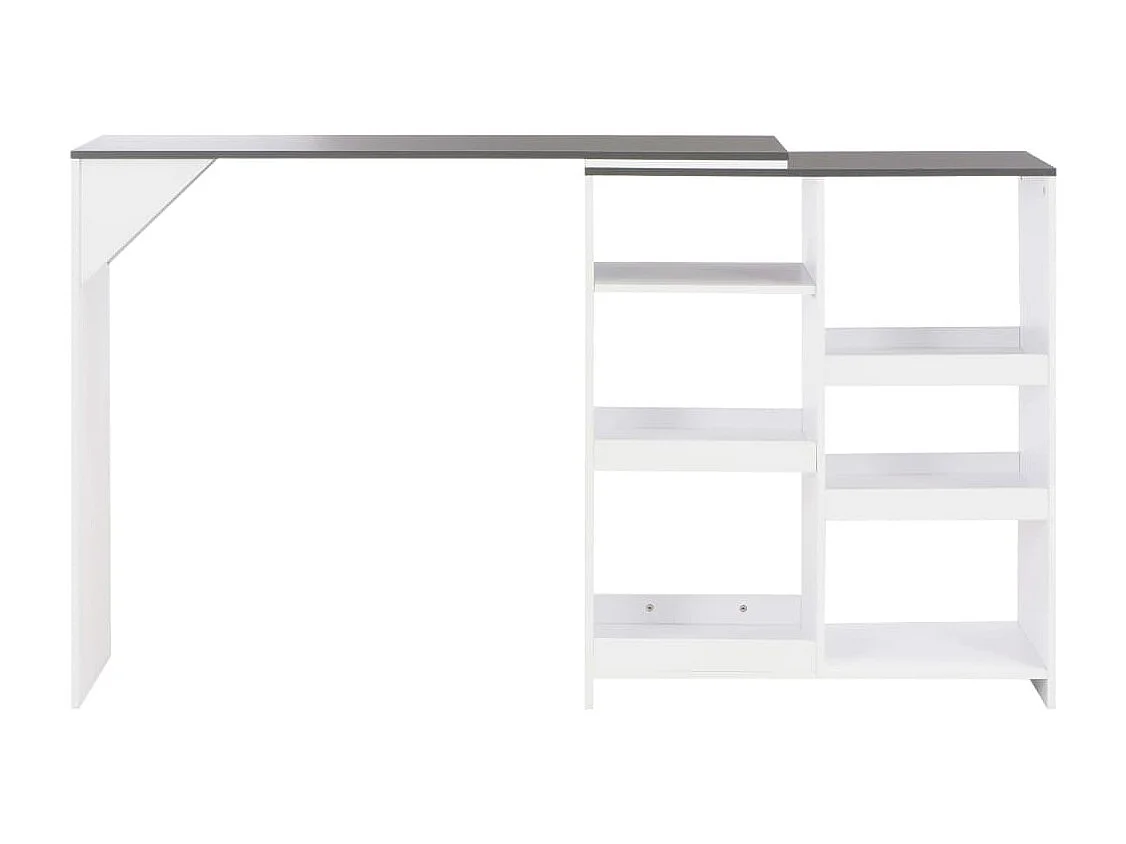 Bartafel met verplaatsbaar schap 138x39x110 cm wit
