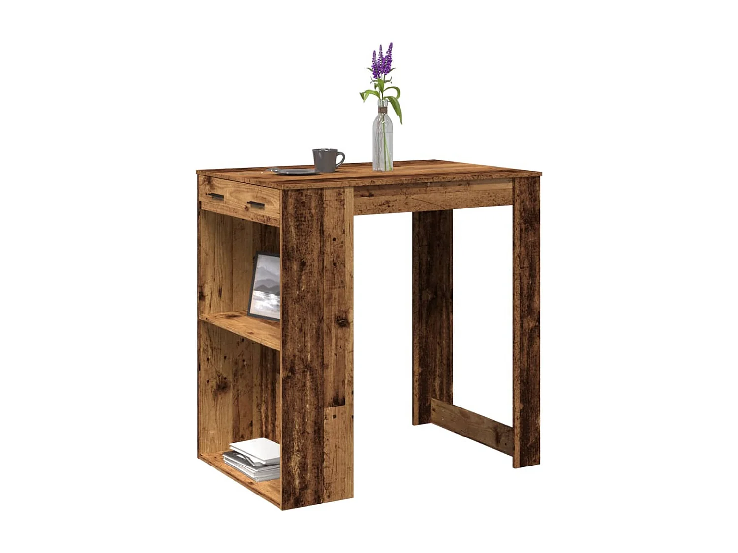 Table de bar vieux bois 102x70x103,5 cm bois d'ingénierie