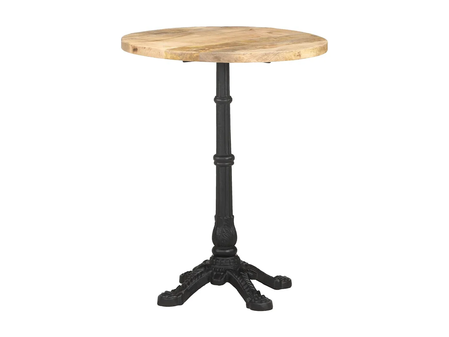 Table de bistro Ø60x76 cm Bois de manguier brut