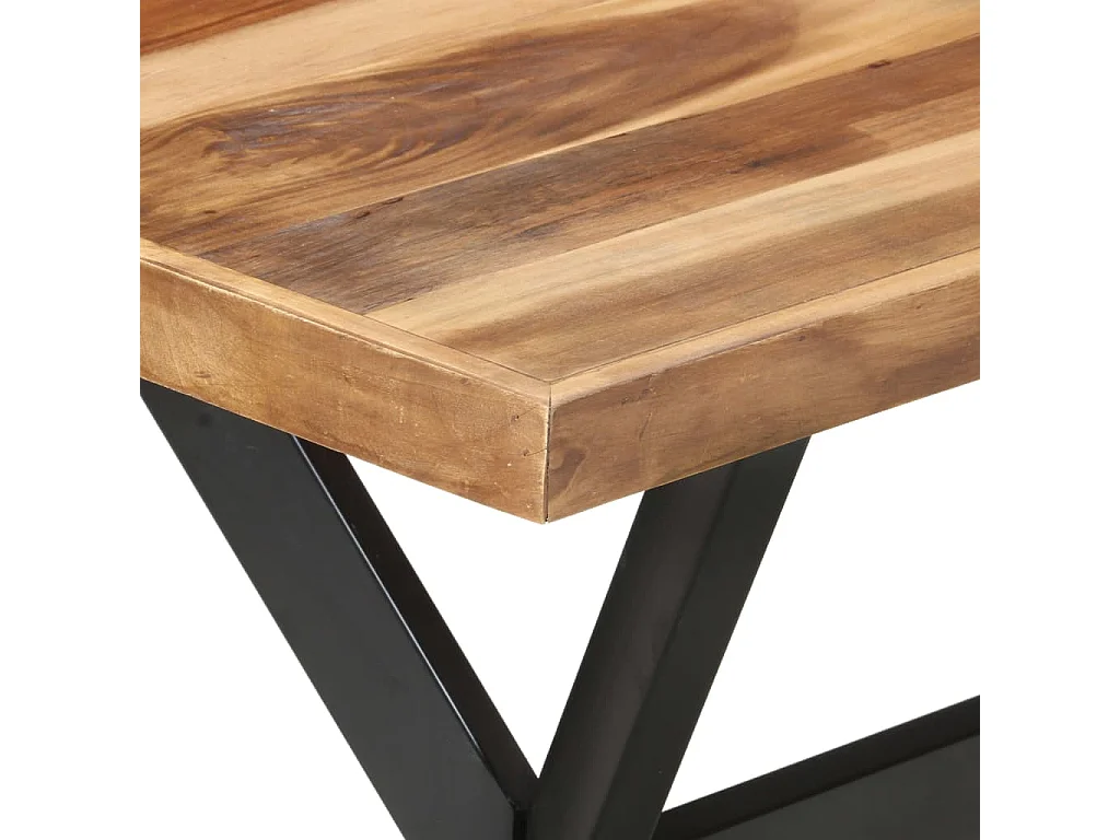 Tavolo da Pranzo 140x70x75 cm Legno Massello con Finitura Ambra