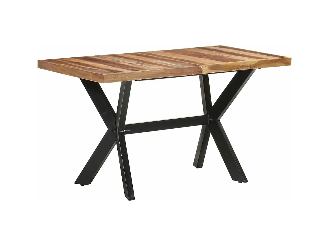 Tavolo da Pranzo 140x70x75 cm Legno Massello con Finitura Ambra