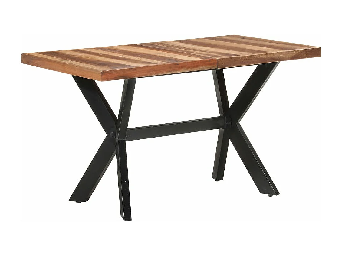 Tavolo da Pranzo 140x70x75 cm Legno Massello con Finitura Ambra
