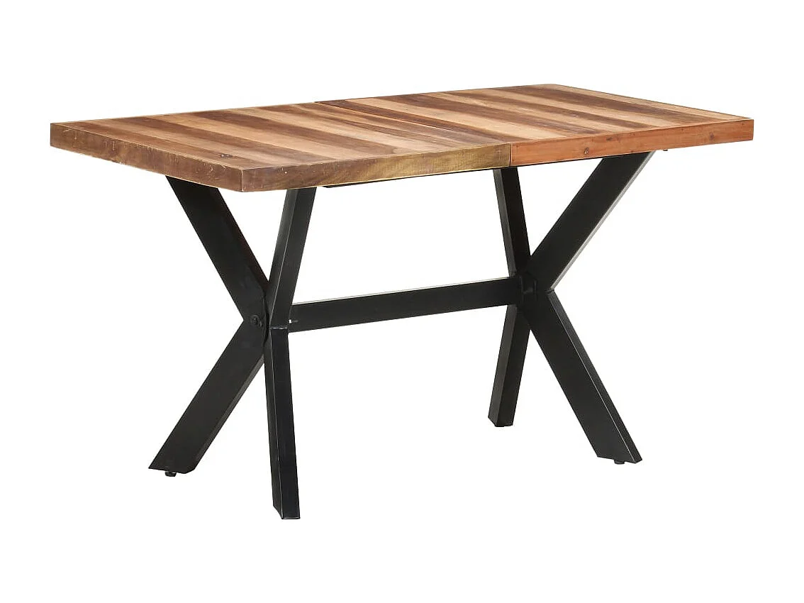 Tavolo da Pranzo 140x70x75 cm Legno Massello con Finitura Ambra