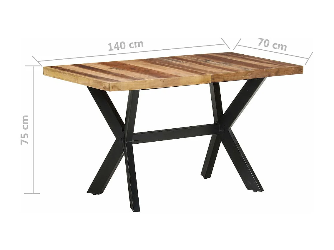 Mesa jantar 140x70x75 cm madeira maciça c/ acabamento a mel