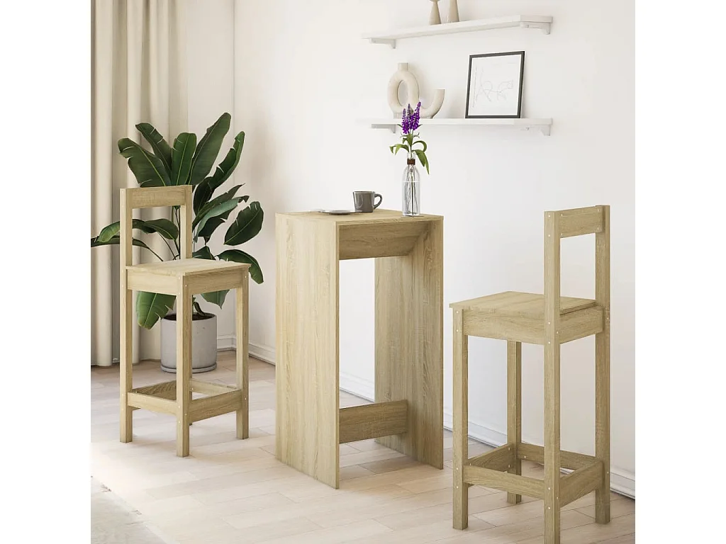 Mesa alta de bar madera ingeniería roble Sonoma 51x50x103,5 cm