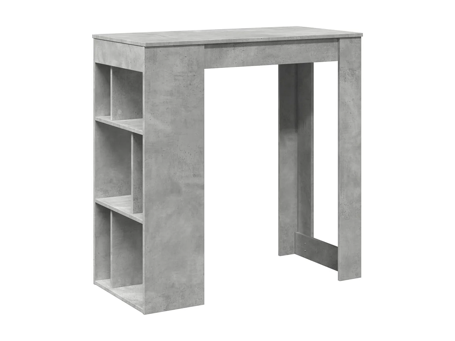 Table de bar avec étagères gris béton bois d&#039;ingénierie