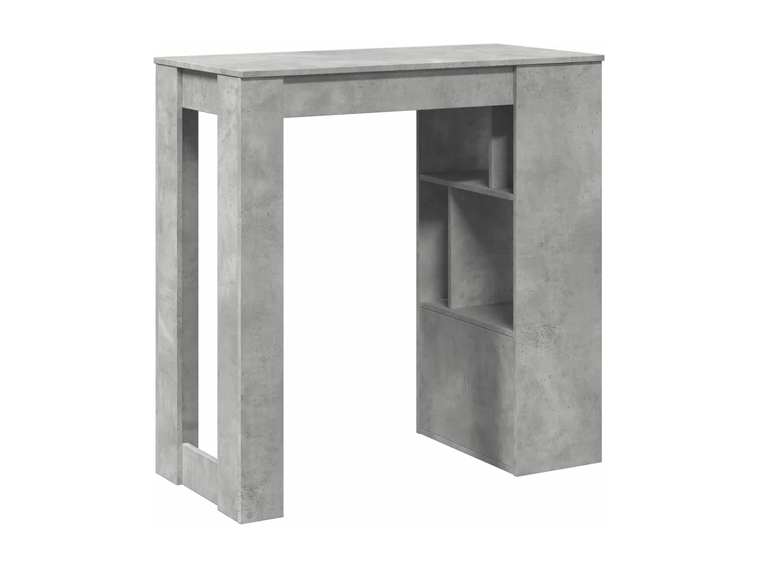 Table de bar avec étagères gris béton bois d&#039;ingénierie