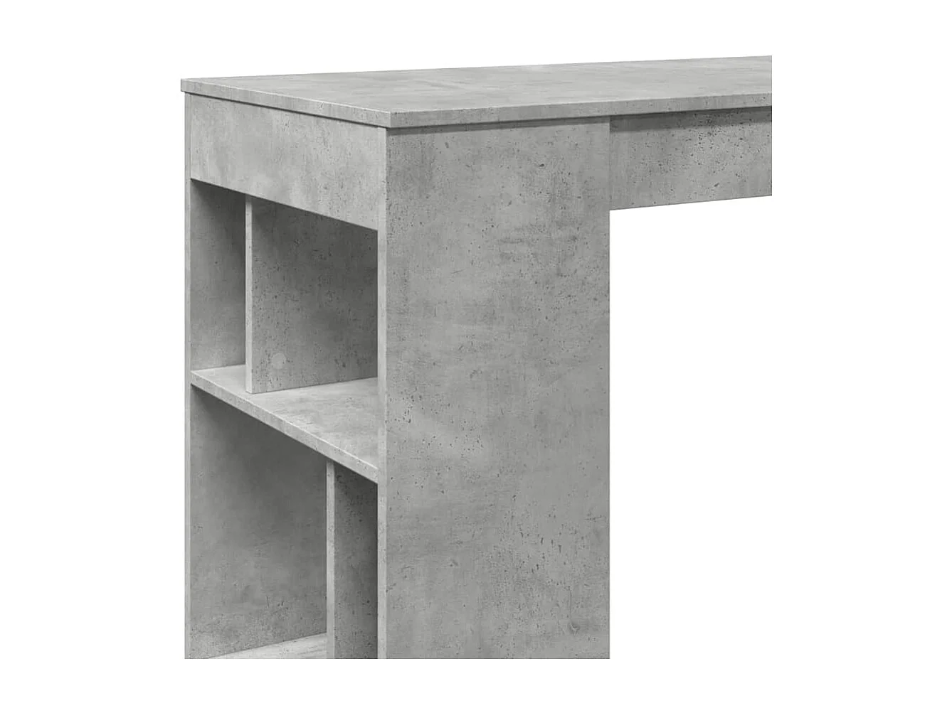 Table de bar avec étagères gris béton bois d&#039;ingénierie