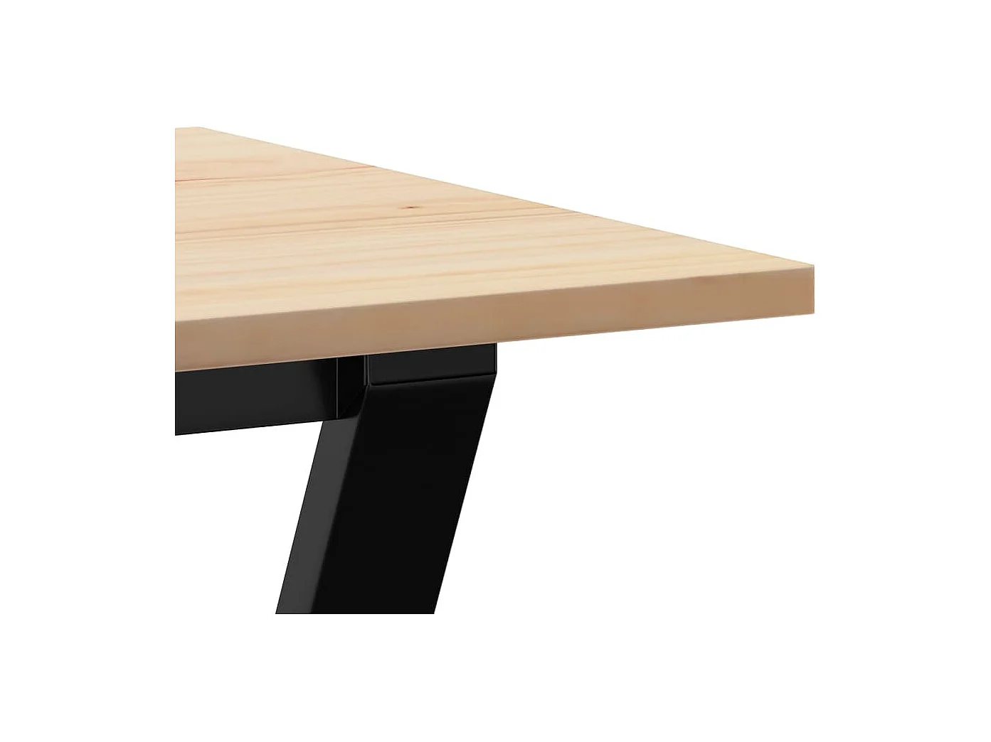 Table à manger cadre en Y 80x50x75 cm bois de pin massif acier