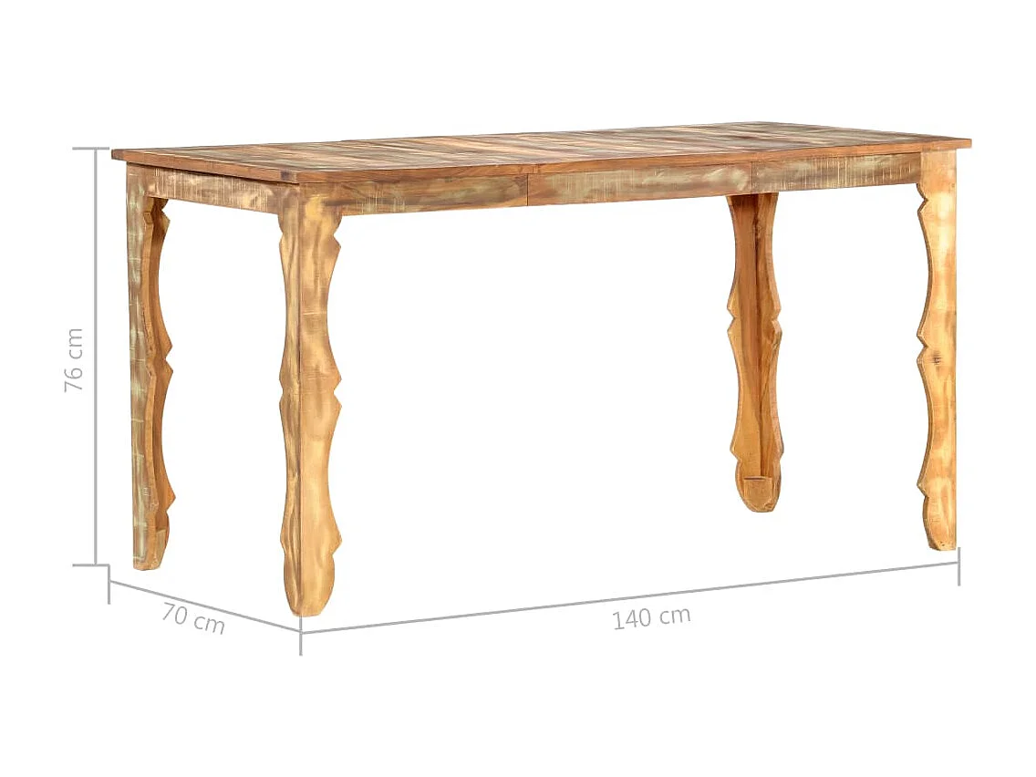 Tavolo da Pranzo 140x70x76 cm in Legno Massello di Recupero