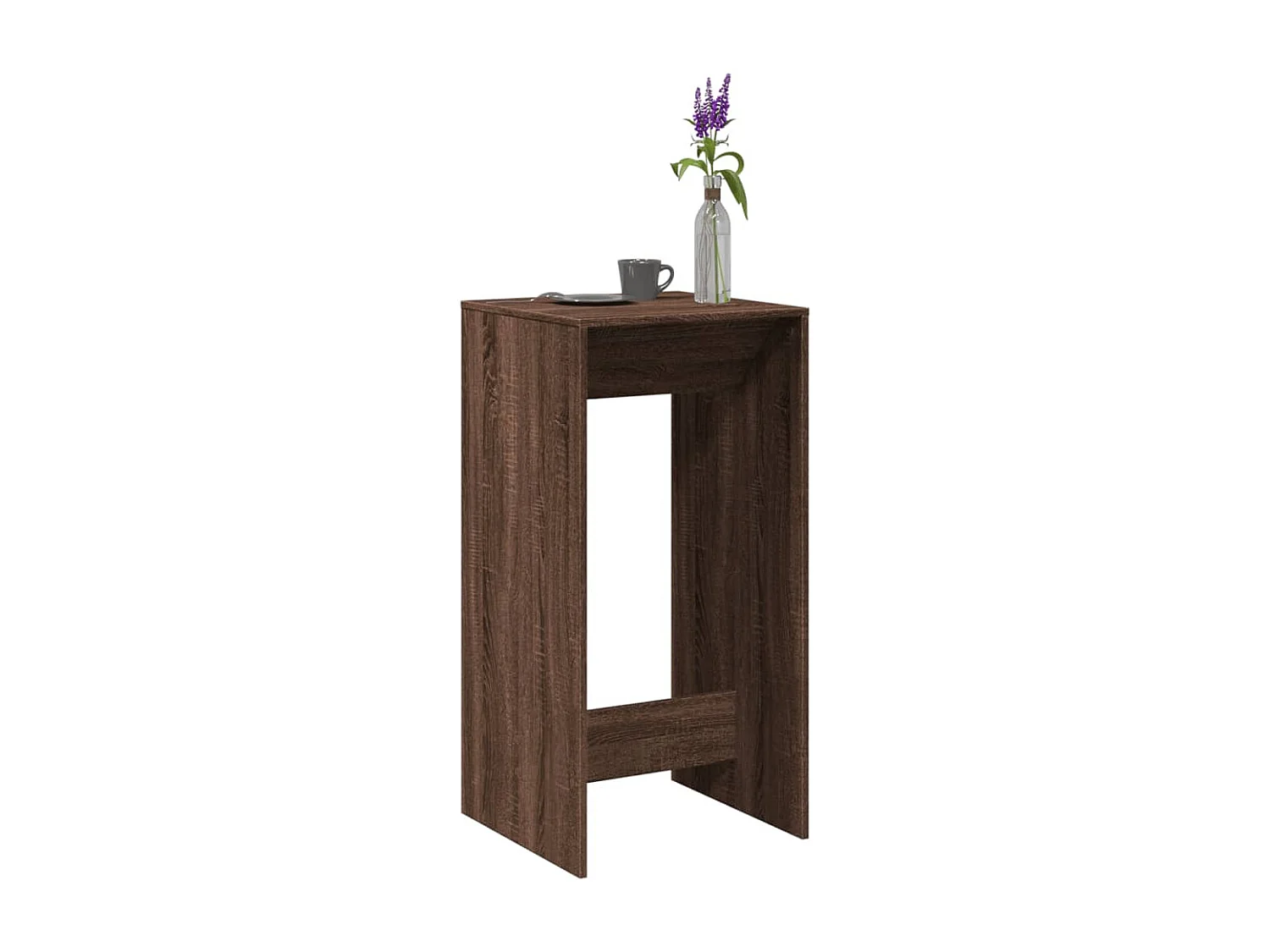Table de bar chêne marron 51x50x103,5 cm bois d'ingénierie
