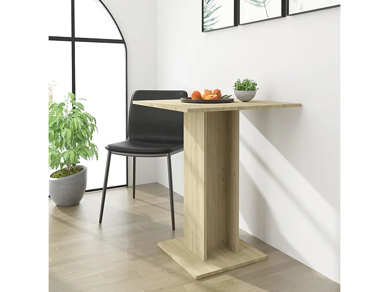 Bistrotafel 60x60x75 cm bewerkt hout sonoma eikenkleurig
