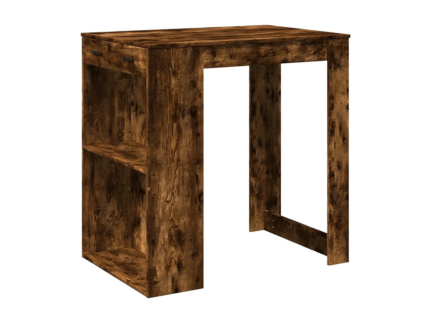 Mesa alta de bar madera ingeniería roble ahumado 102x70x103,5cm