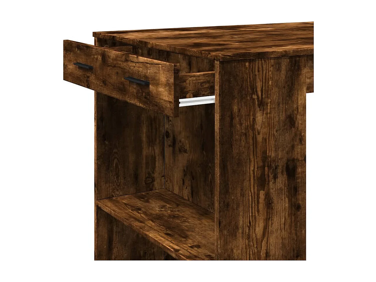 Mesa alta de bar madera ingeniería roble ahumado 102x70x103,5cm