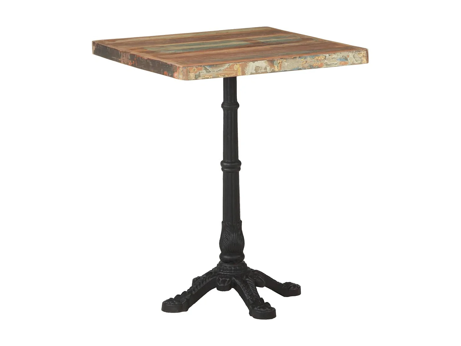Mesa de bistró de madera maciza reciclada 60x60x76 cm