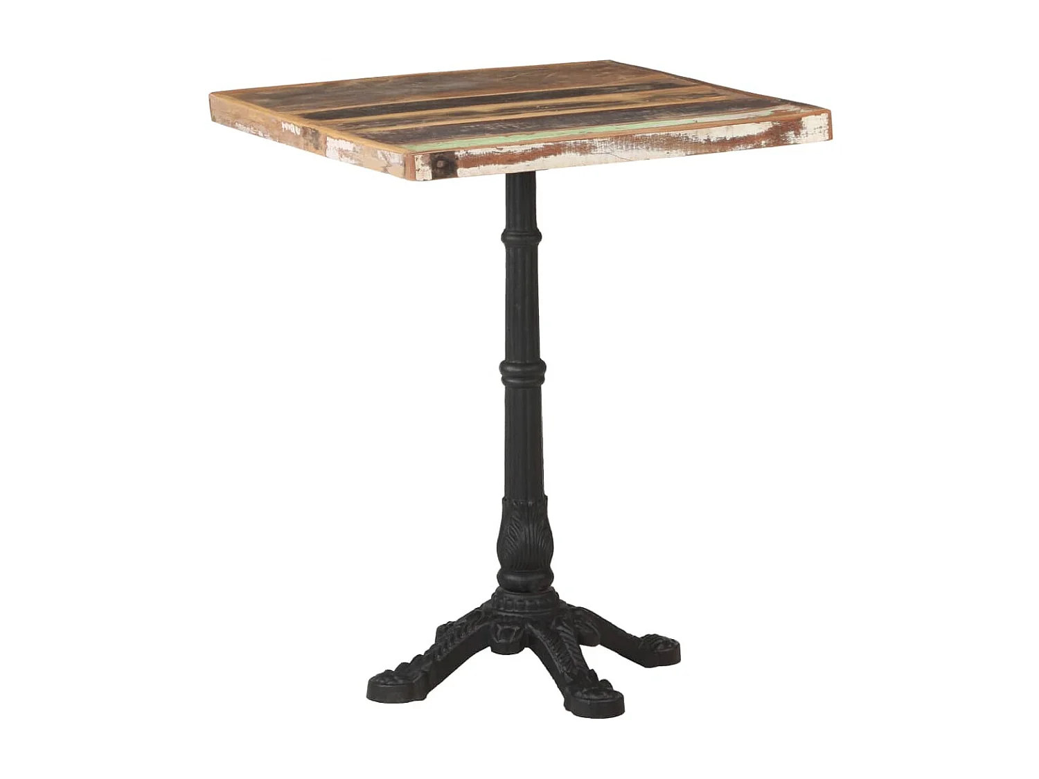 Mesa de bistró de madera maciza reciclada 60x60x76 cm