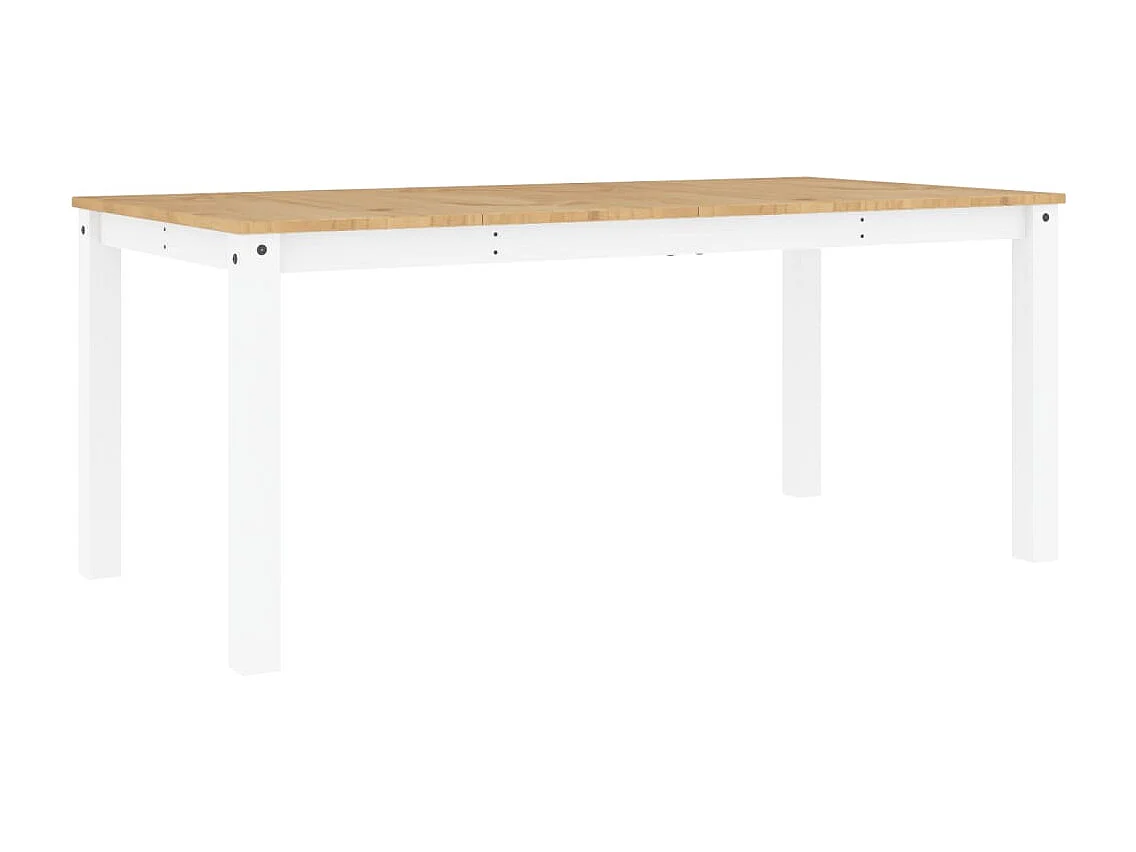 Mesa de jantar Panama 180x90x75 cm madeira pinho maciça branco