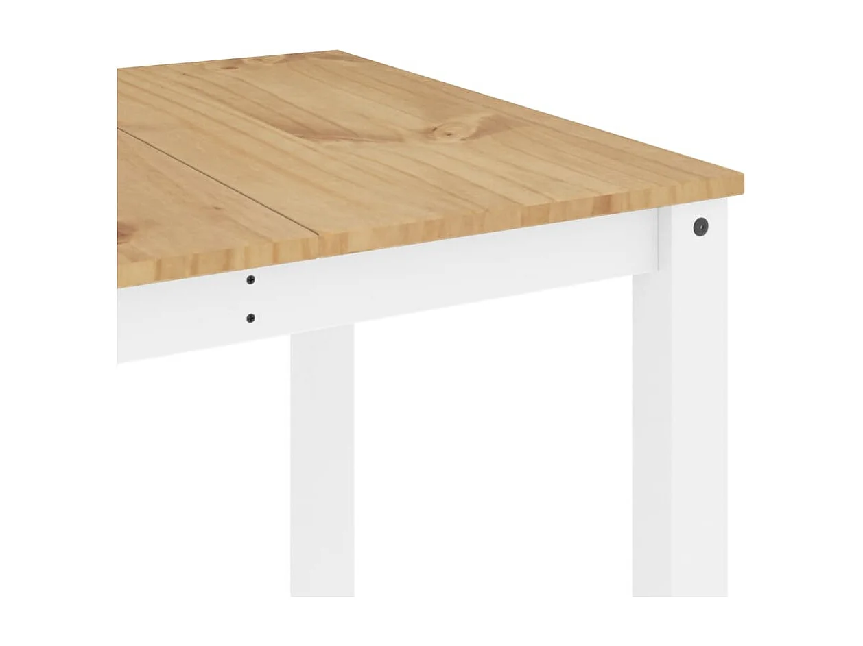 Mesa de jantar Panama 180x90x75 cm madeira pinho maciça branco