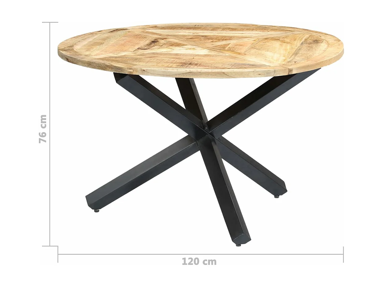 Table à manger Rond 120x76 cm Bois de manguier massif