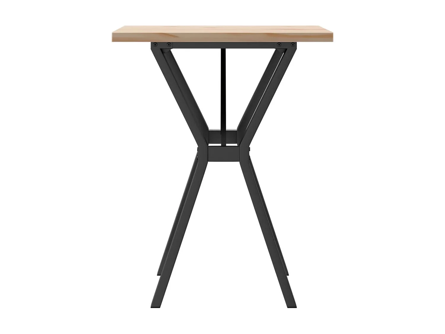 Tavolo da Pranzo Telaio a Y 60x60x75,5 cm Legno Pino e Acciaio