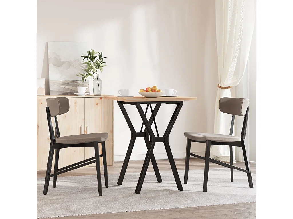 Mesa de jantar estrutura em Y 60x60x75,5 cm pinho/ferro fundido