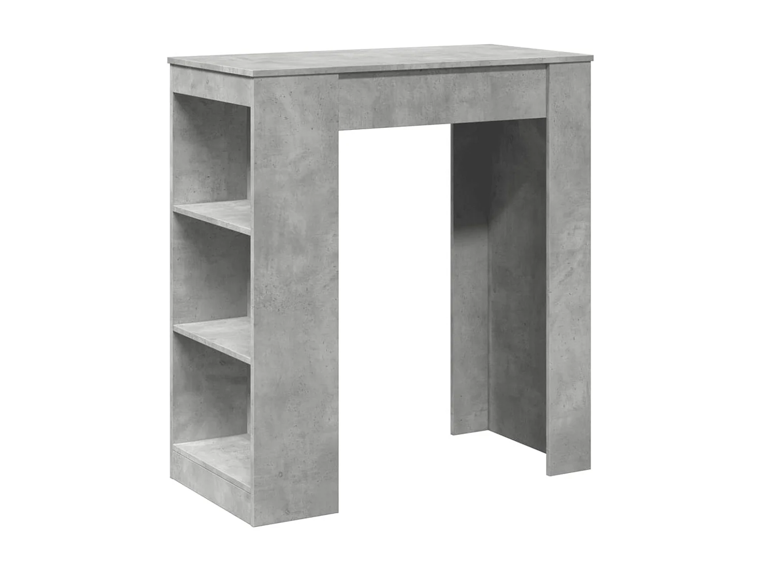 Mesa de bar c/ prateleiras derivados de madeira cinza cimento