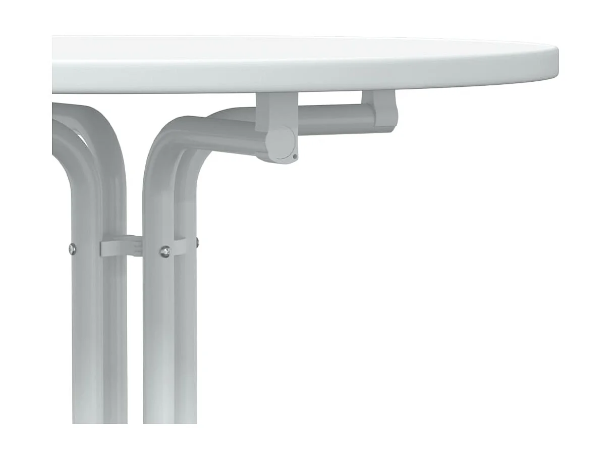 Tavolo da Pranzo Bianco Ø70x110 cm Legno Multistrato e Acciaio