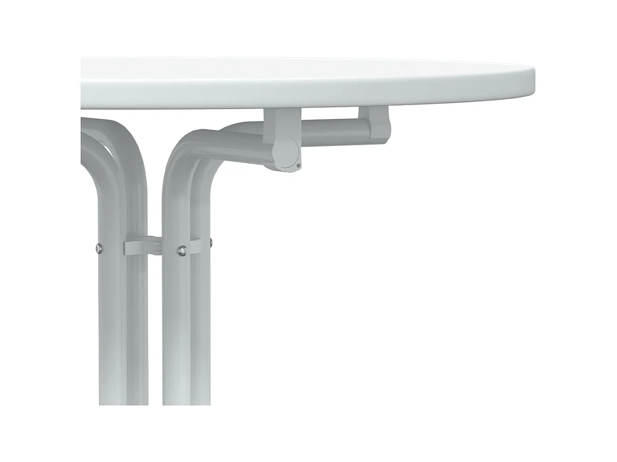 Table à manger blanc Ø70x110 cm bois d'ingénierie et acier