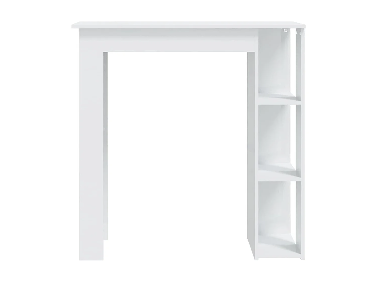 Mesa de bar + prateleiras derivados de madeira branco brilhante